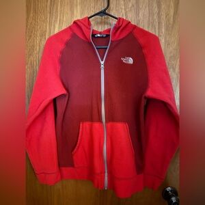 The North Face Boys' Red Fleece Jacket XL Full Zio